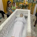 Funeral of Asian woman in uniform