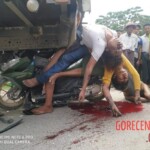 Three men on scooter crash