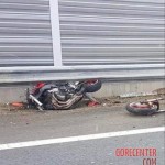Biker cut in half