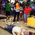 Floating female corpse