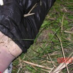 Dead young girl in forest