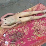 Dead young girl in forest