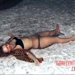 Dead woman in pantyhose