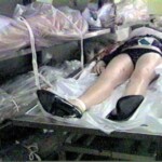 Dead woman in pantyhose