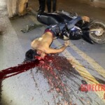 Motorcyclist's brain splattered on the road