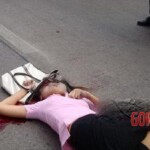 Woman with cracked skull