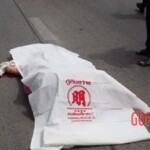 Woman with cracked skull