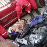 Two young women hit a pole at high speed