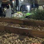 Young Vietnamese guy on scooter hit by train