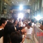 Funeral of Indonesian woman with open casket