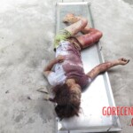 Chinese woman with severed carotid artery