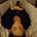 Deceased woman prepared for funeral