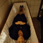 Deceased woman prepared for funeral