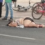 Female cyclist hit by truck on BR-428