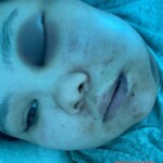 Russian woman beaten by her drunken husband