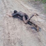 Charred male body found on dirt road