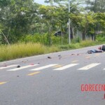 Couple on moped crushed by truck