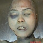 Examination and autopsy of female victim of machete attack