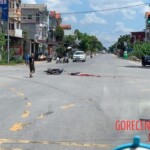 Motorcyclist crashes into truck at intersection