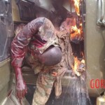 Armed attack by terrorists on military vehicle