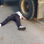 Biker ends up under truck’s wheel after colliding with another motorcycle