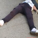 Biker ends up under truck’s wheel after colliding with another motorcycle