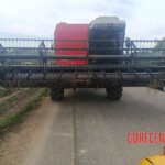 Collision with combine harvester tore off motorcyclist's face