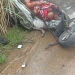 Horrific aftermath of head-on crash between car and bus