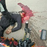 Syrian motorcyclist's brain splattered across road