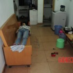 Young Chinese woman hanged herself from the window frame