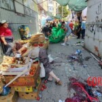 Aftermath of drone strike on city of Tokmak
