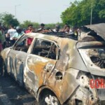 Man burned alive inside his car