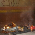 Woman burst into flames on street