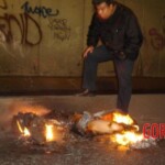 Woman burst into flames on street