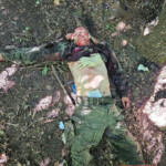 Fallen Russian soldier on battlefield