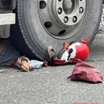 Motorcyclist pulls directly into path of oncoming truck